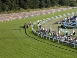Horse race at Kempton Park Racecourse near St. Giles Heathrow