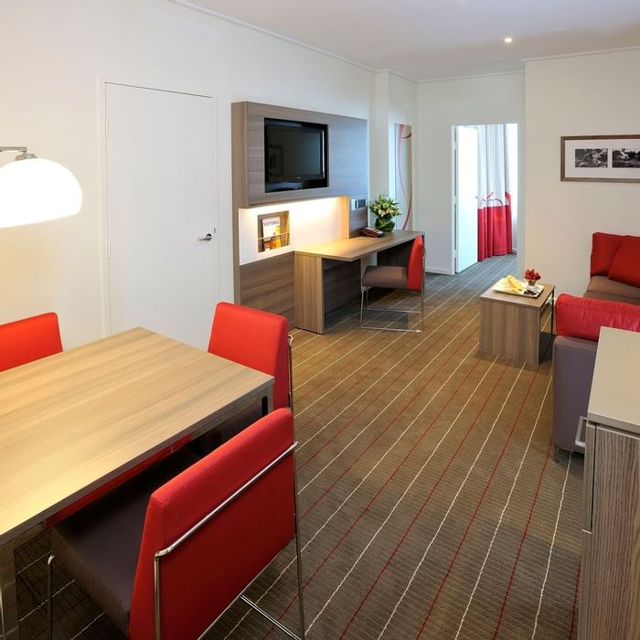 Lounge area in Superior King Suite at Novotel Glen Waverley