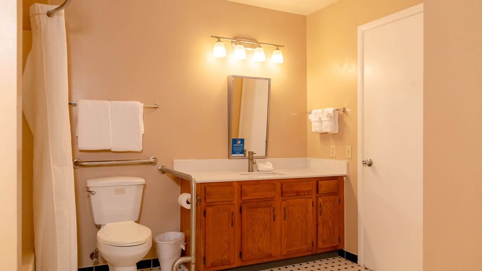 Bathroom of One-Bedroom Accessible Suite at Brigantine Beach