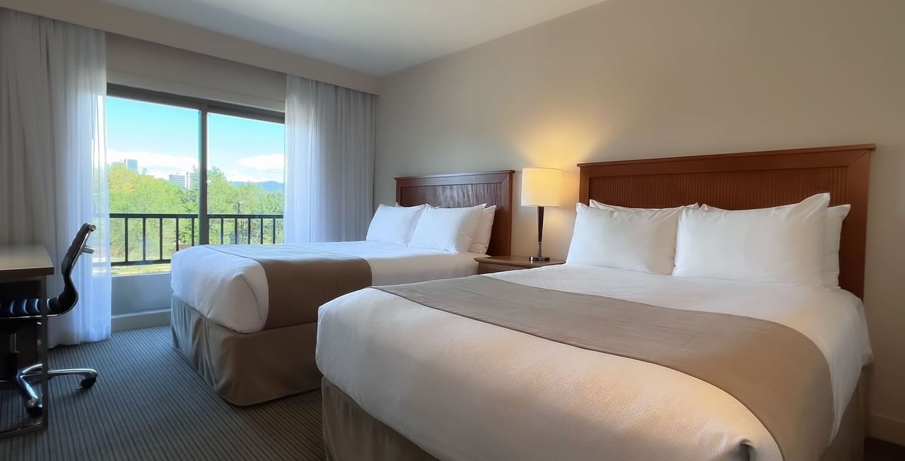 Hotel room with two queen beds