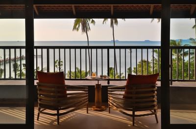 Drinks served in terrace with ocean view at U Hotels