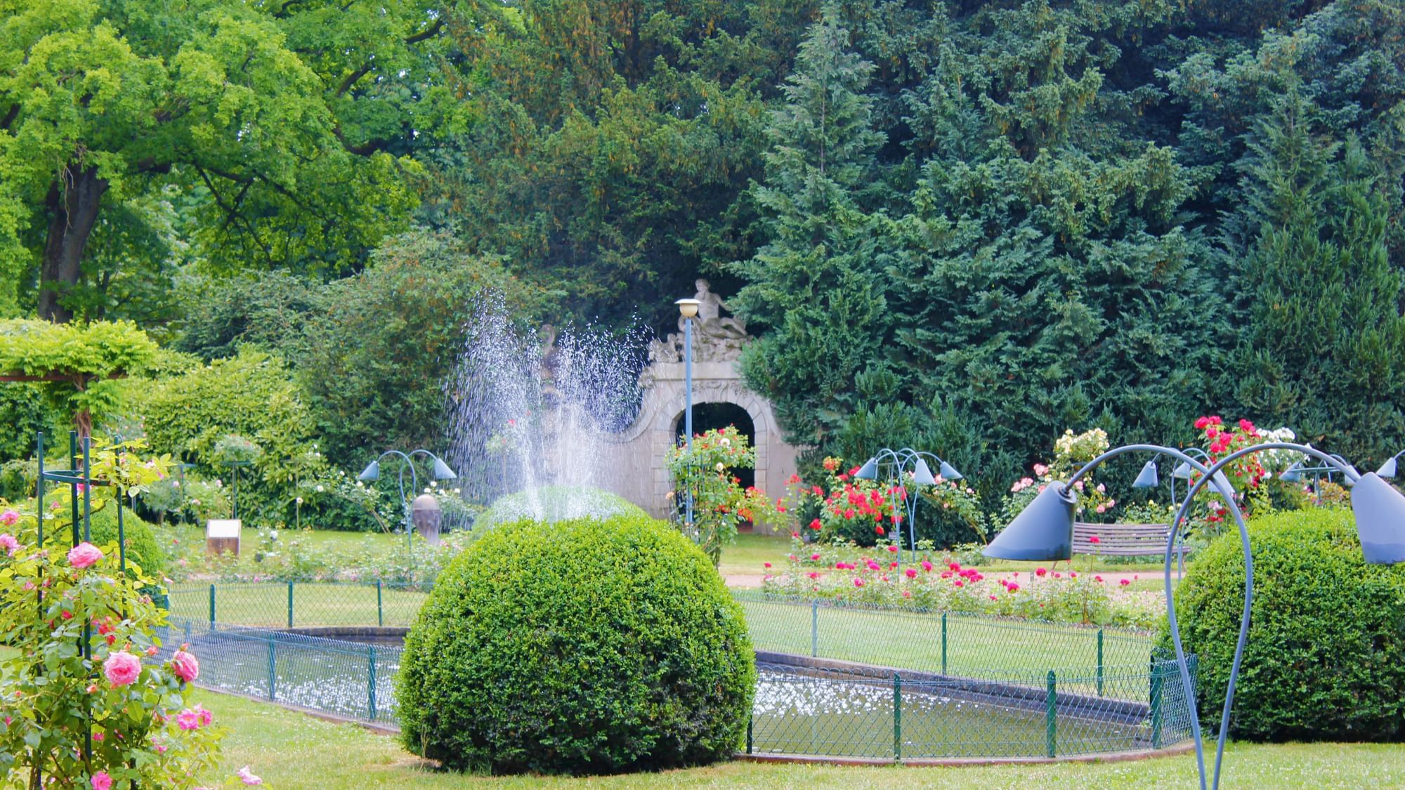 Water fountain of Pepiniere Park near The Originals Hotels