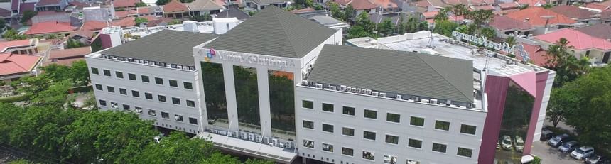 Aerial view of Mitra Surabaya Hospital near Vasa Hotel Surabaya