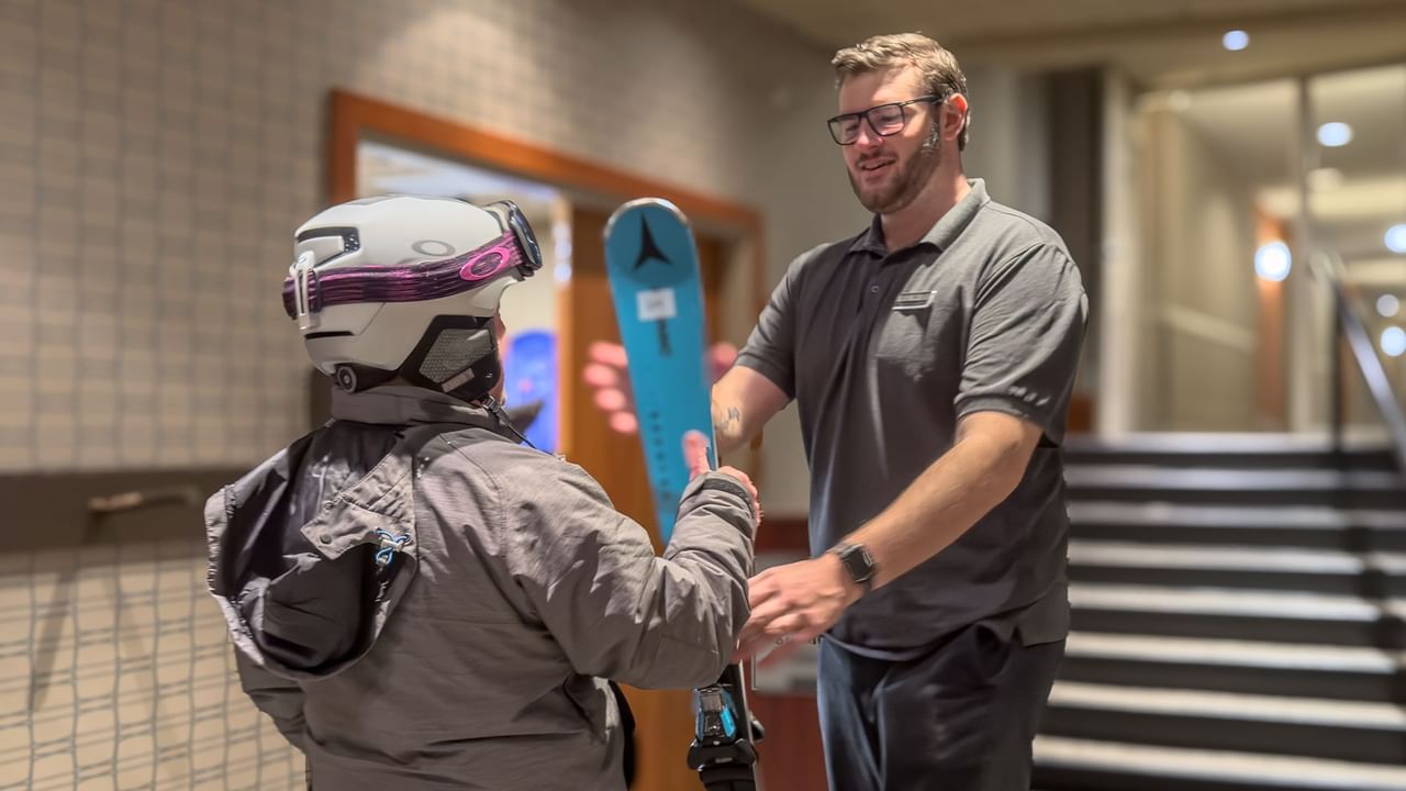 Ski storage at the hotel
