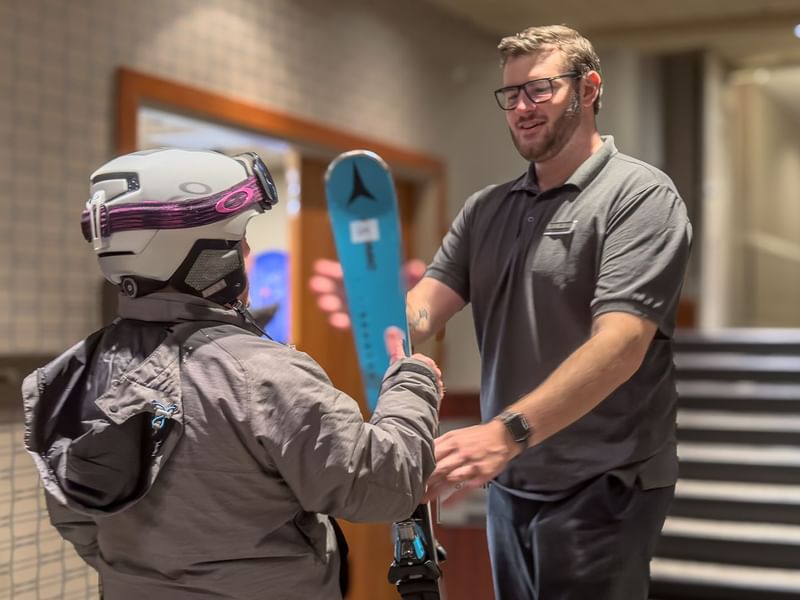 Ski storage at the hotel