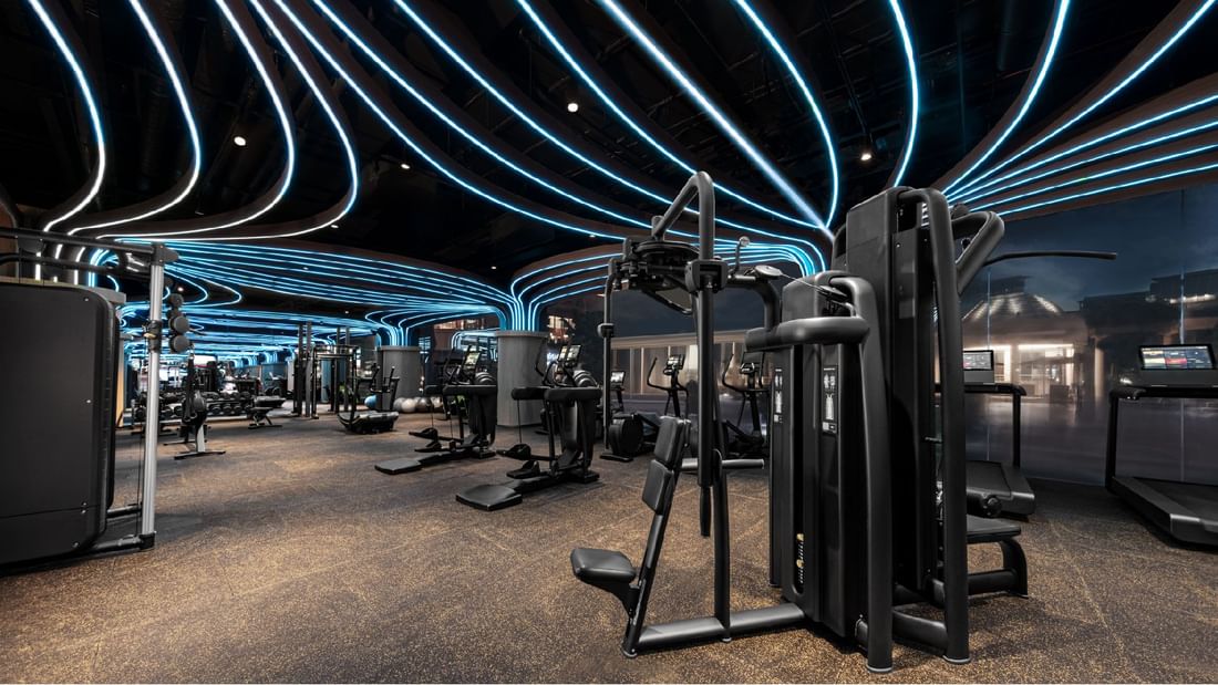 Modern gym interior & equipment in Health Club at Sunway Resort