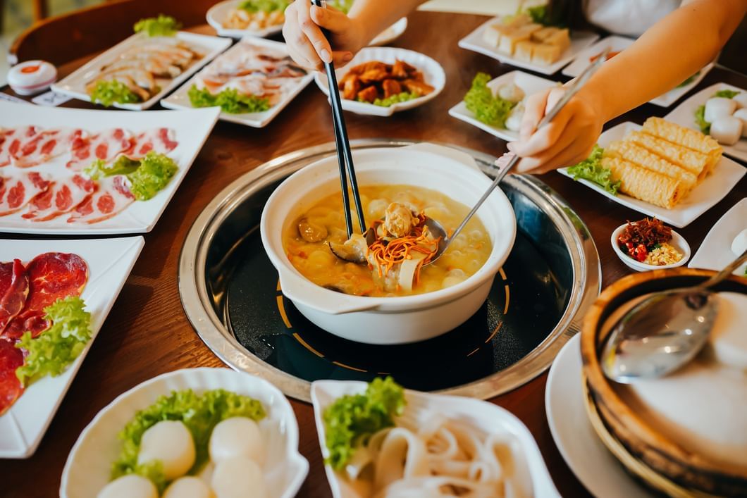 A delightful table laden with a variety of dishes at Sunway Hotel Big Box