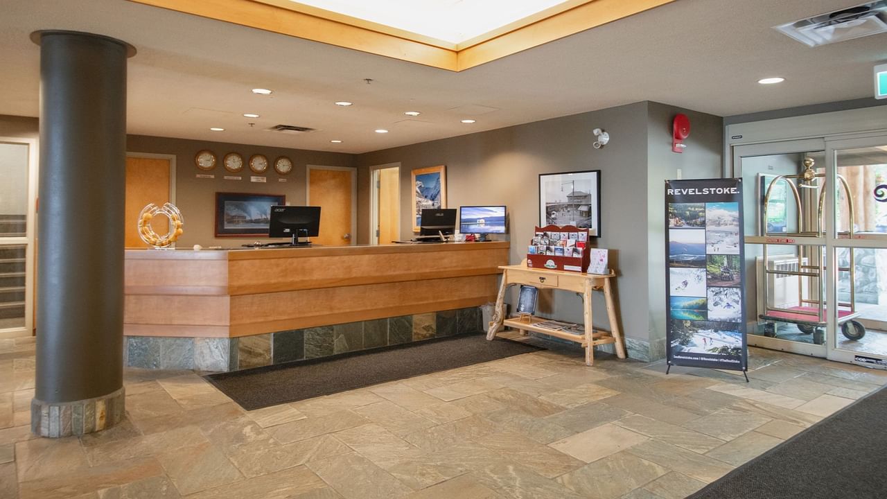 Reception table of Coast Hillcrest Hotel