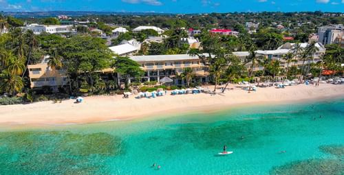 Aerial view of Sugar Bay Barbados with the east coast