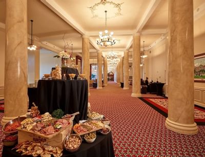 antipasto buffet in collonade waiting area
