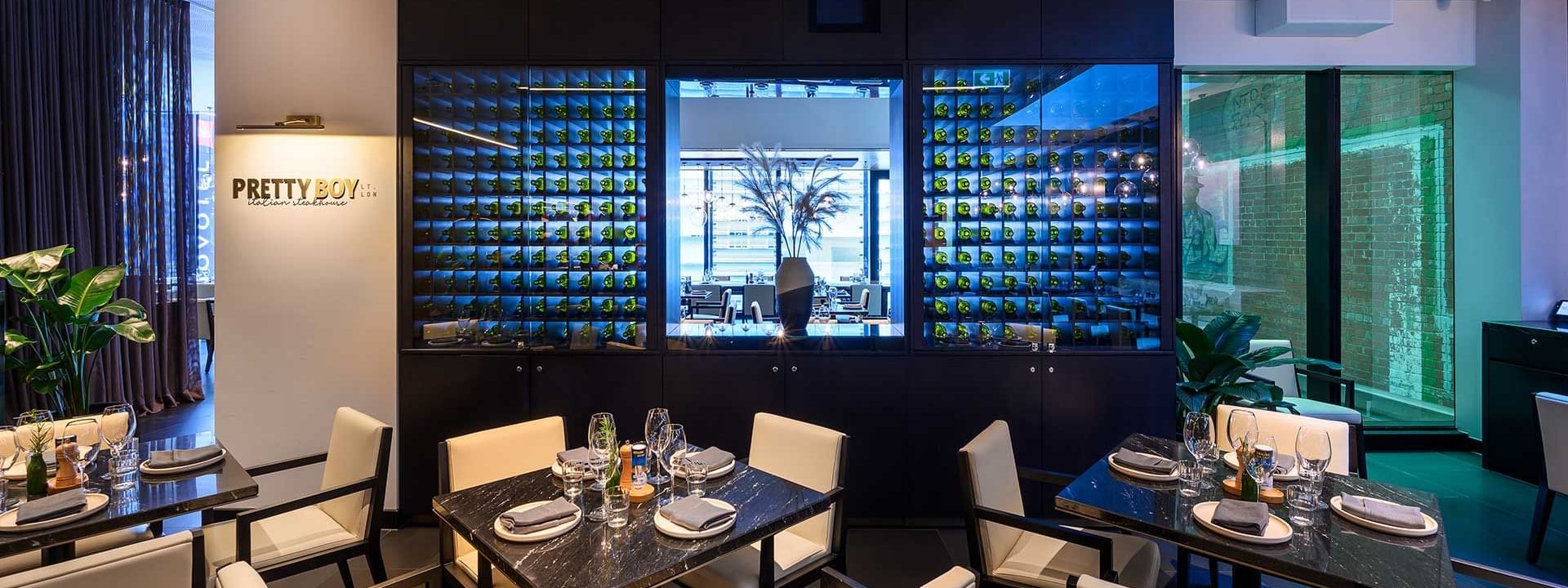Table arrangements in Italian Steakhouse at Melbourne Central