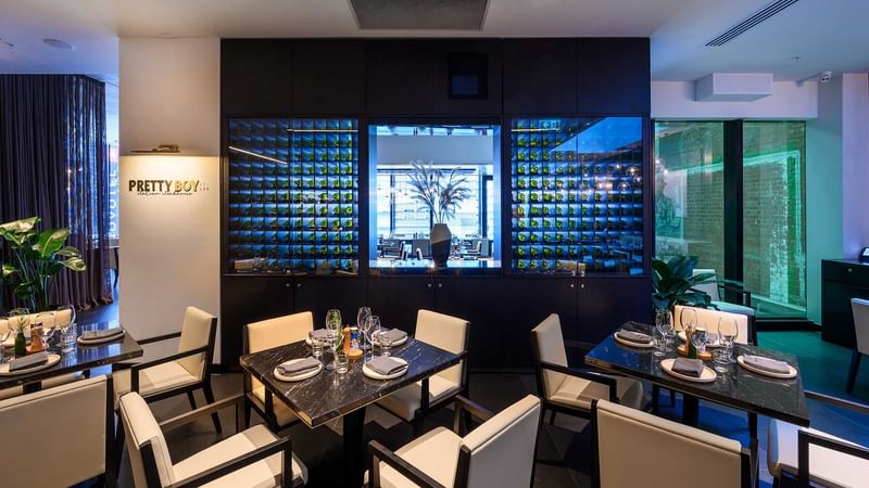 Table arrangements in Italian Steakhouse at Melbourne Central