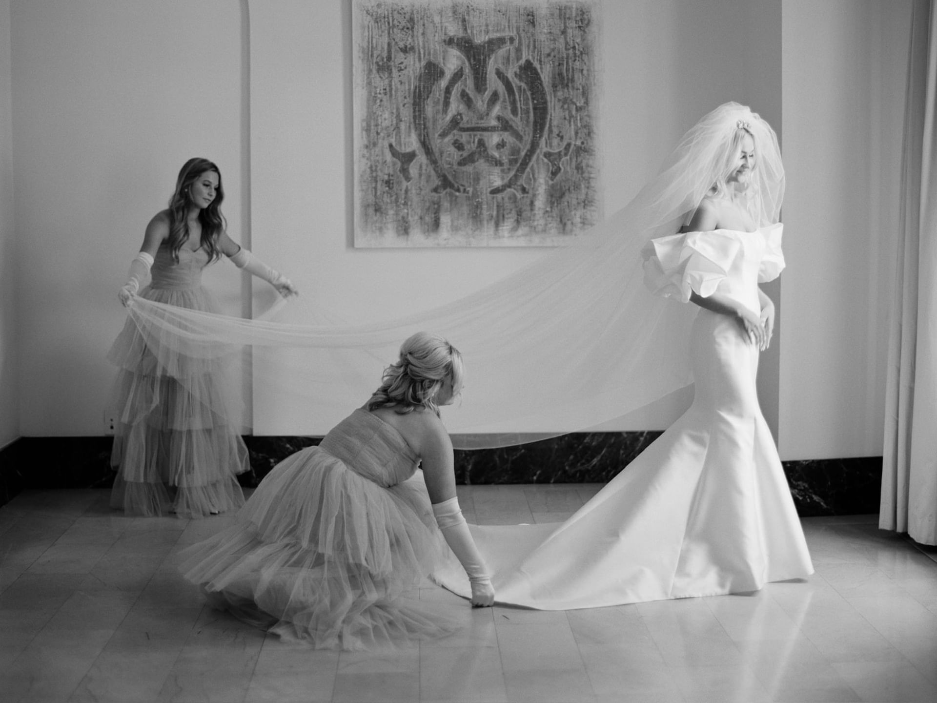 Bride getting ready for her ceremony at The Mayo Hotel