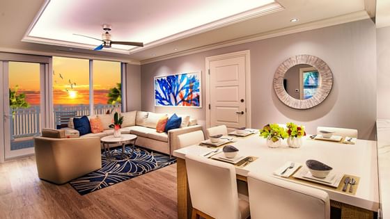 Living room of the Sunsuites Two Bedroom at Sunseeker Resort