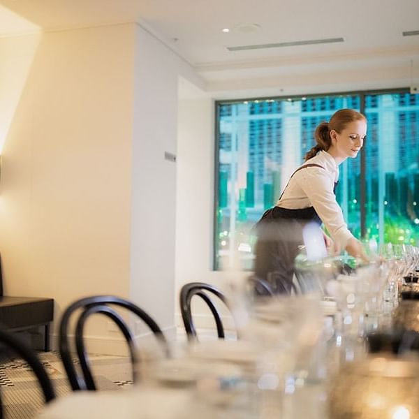 Group Dining table in Lane Restaurant at Novotel Melbourne