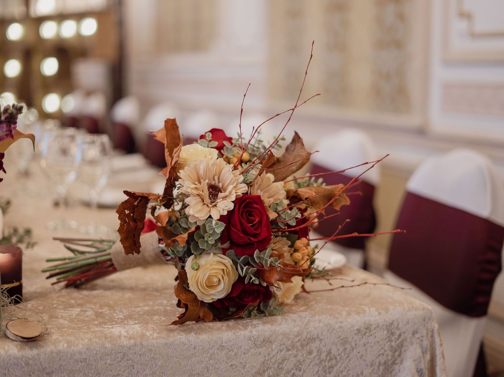 Flower bouquet on the table at The Imperial Hotel  Blackpool
