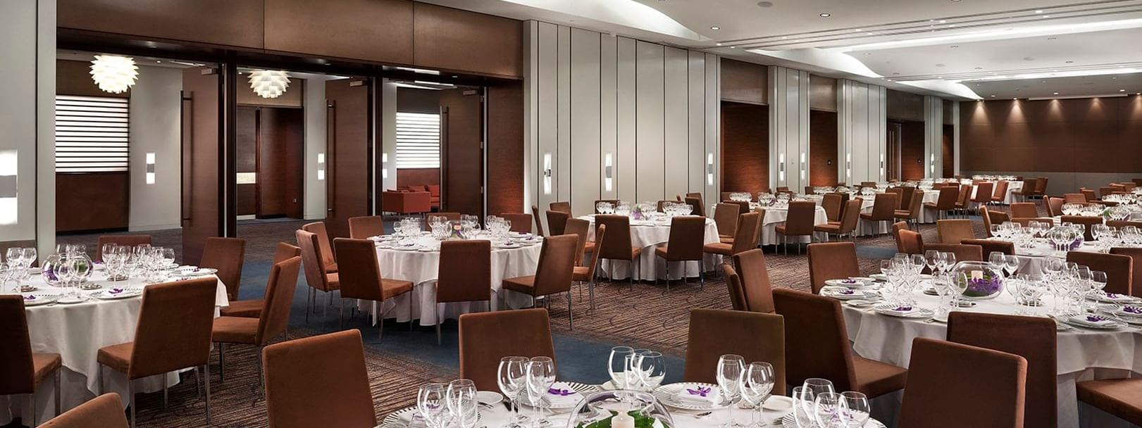 Banquet set-up in Botanicals Meeting room at Crown Hotel Perth