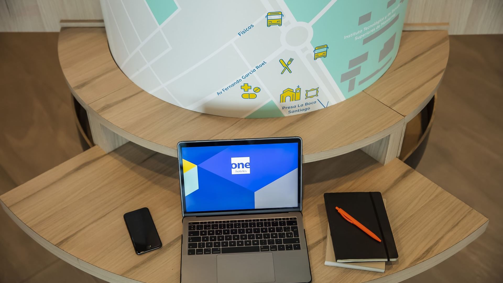 Laptop on the table at One Monterrey Tecnológico