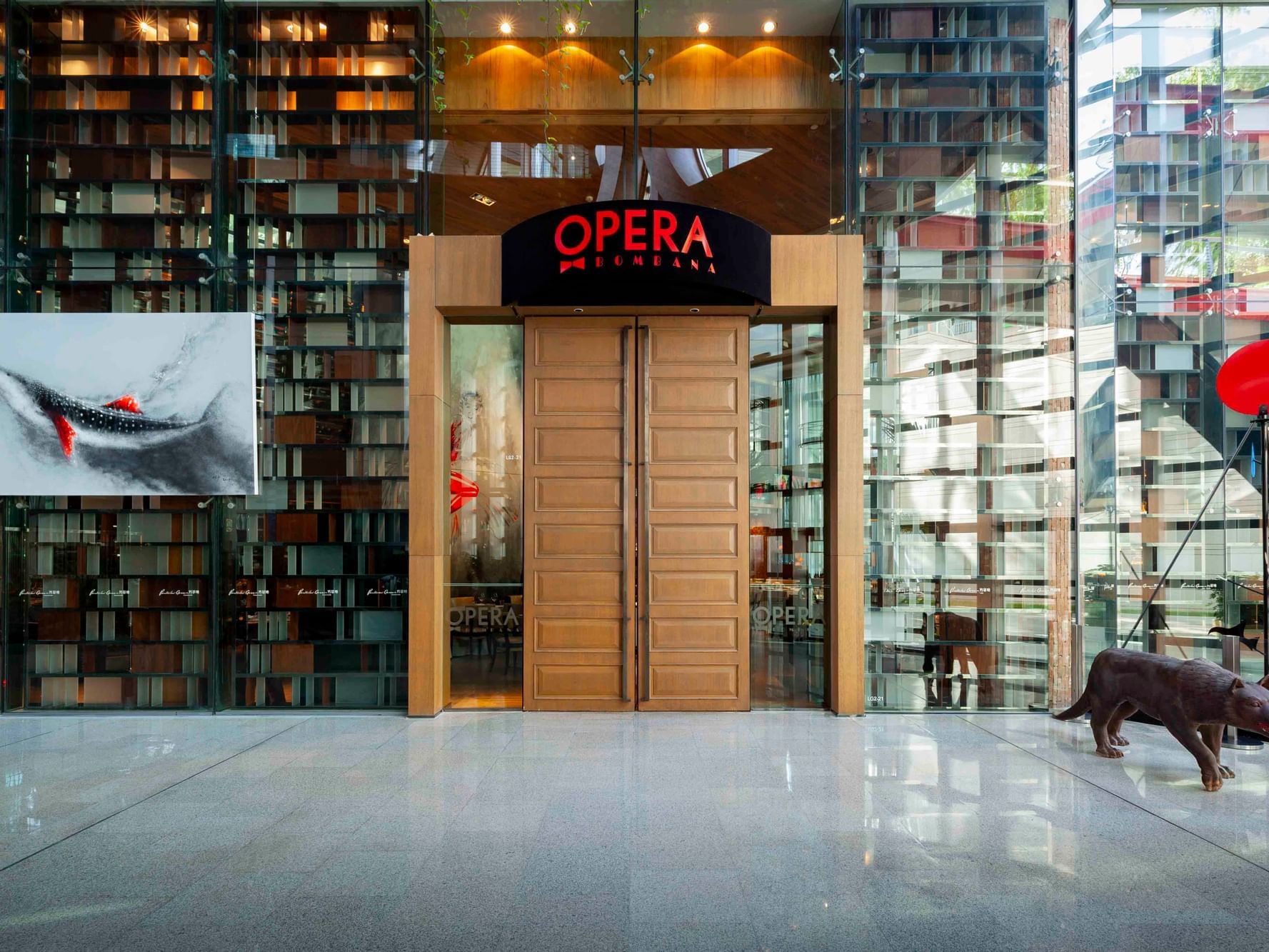 Main entrance of Opera Bombana at Hotel Éclat Beijing