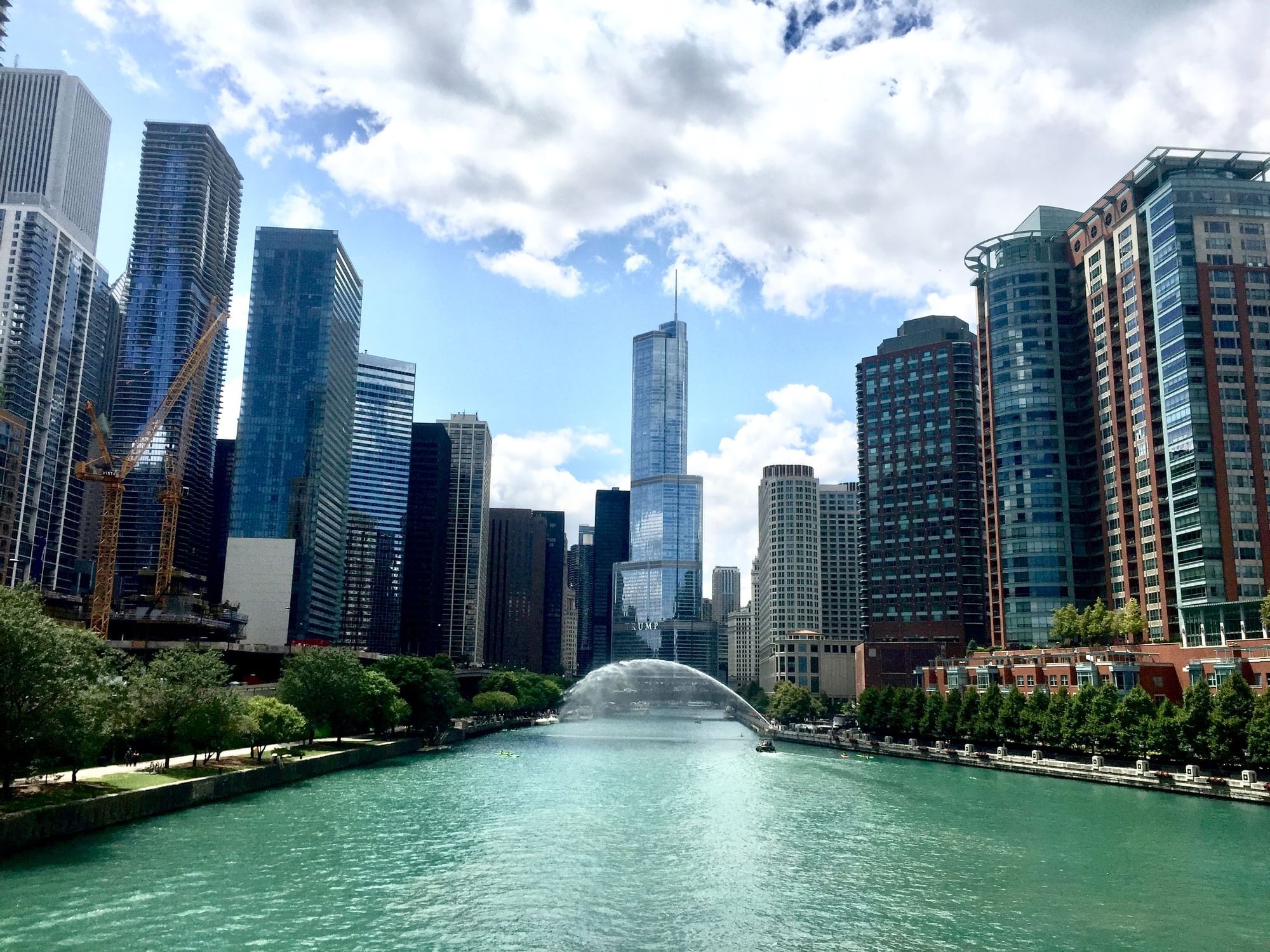Landscape view of Chicago Riverwalk near Hotel Saint Clair