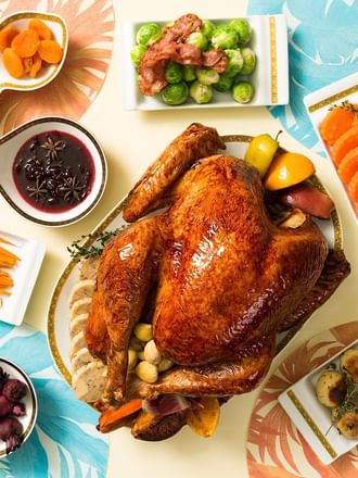Close-up of Festive Turkey Takeaway brunch at Palazzo Versace