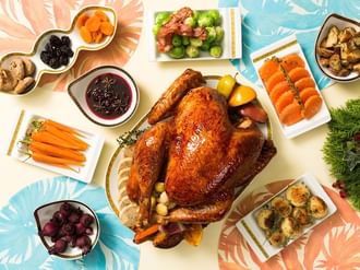 Close-up of Festive Turkey Takeaway brunch at Palazzo Versace