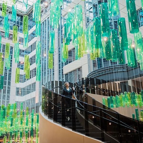 Low angle shot of the ceiling at Novotel Melbourne On Collins