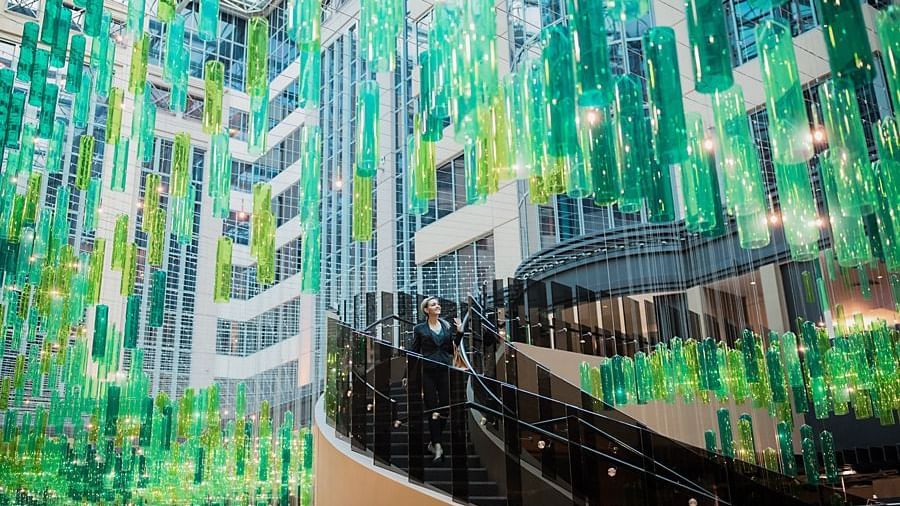 Low angle shot of the ceiling at Novotel Melbourne On Collins