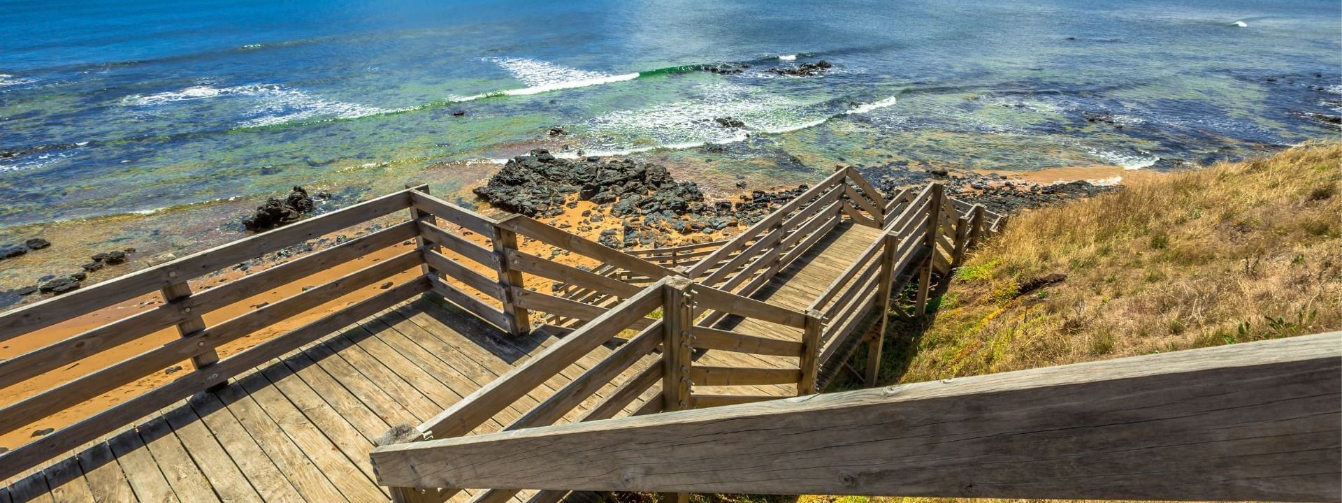 Stairway by the sea in Phillip Island, Novotel Glen Waverley