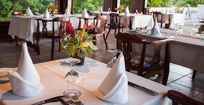 Restaurant tables set elegantly