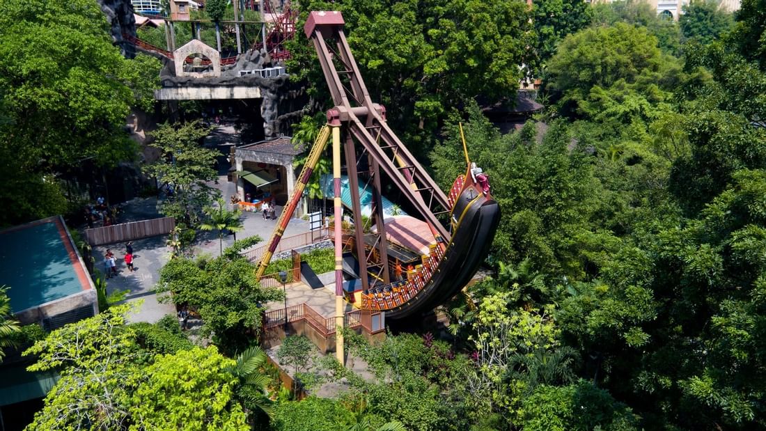 View of Viking Ship ride at Amusement Park near Sunway Lagoon
