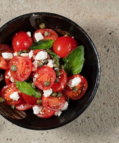 San Marzano Tomatoes With Goat's Cheese At Bloomsbury Street Kit
