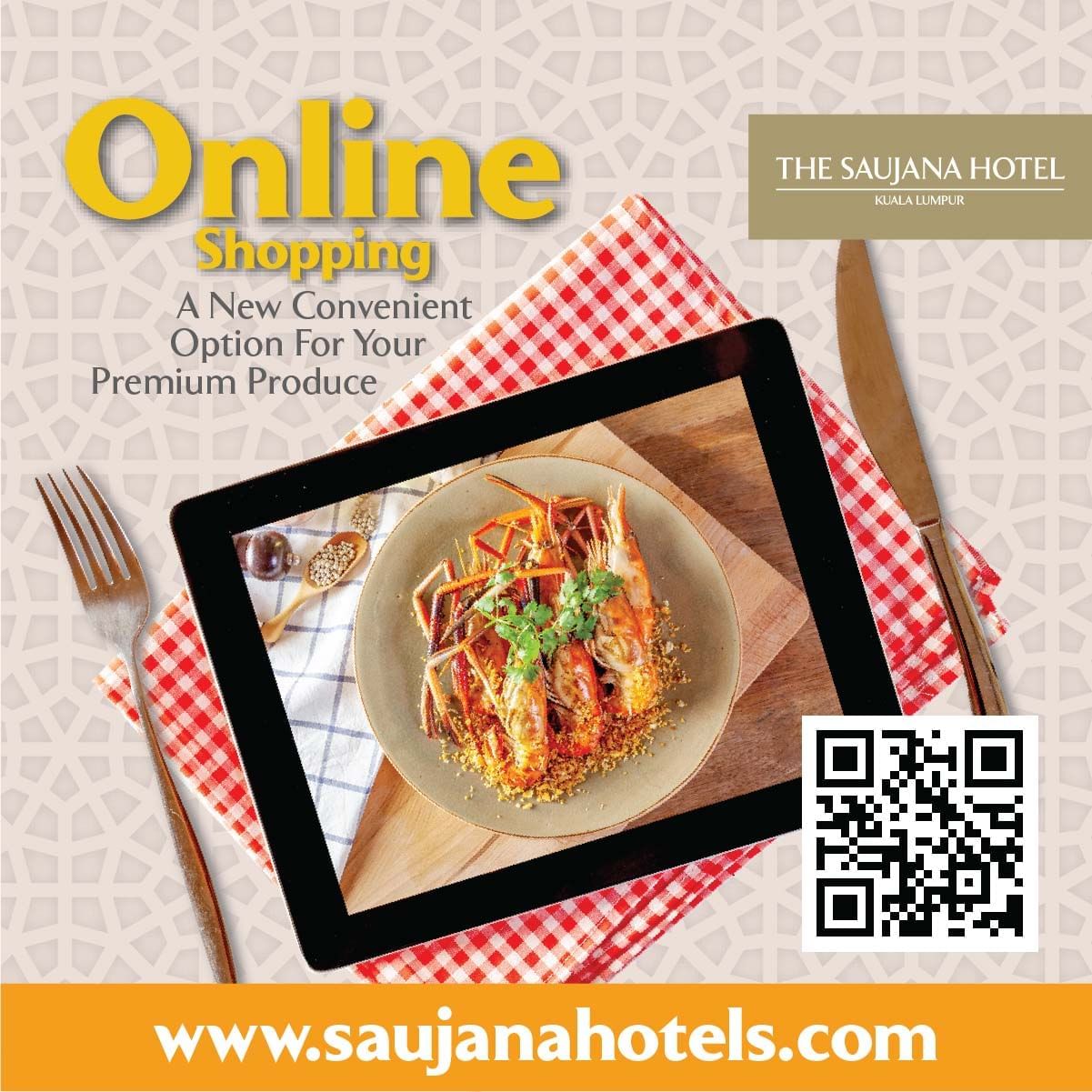 A poster for November 2020 - The Saujana Hotel Kuala Lumpur has launched Online Shopping services