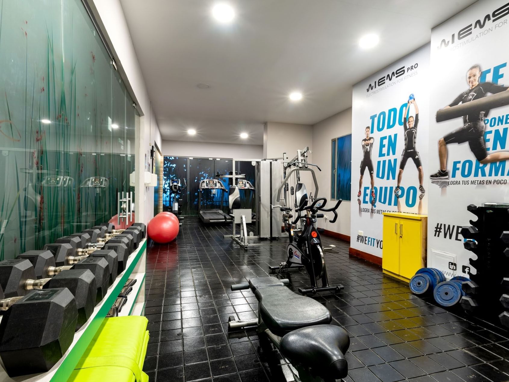 Weight & exercise equipment in the Gym at Hotel Factory Green
