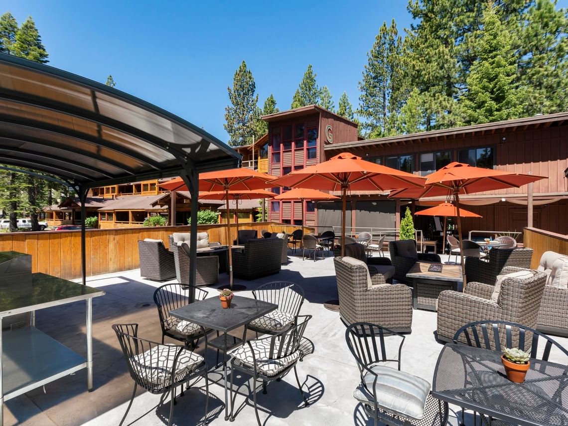 Cedar House Deck Dining at Granlibakken Tahoe