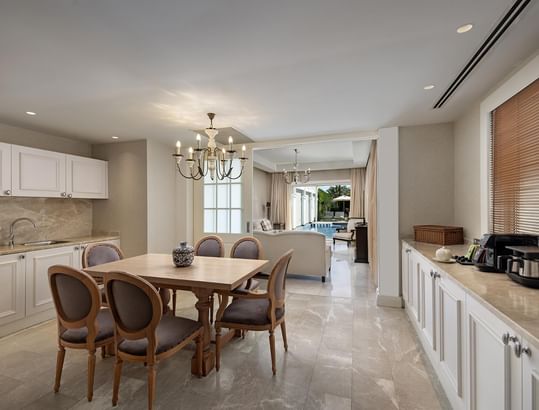 Dining area & the living room in Exclusive Pool Villa at Titanic Deluxe Golf Belek