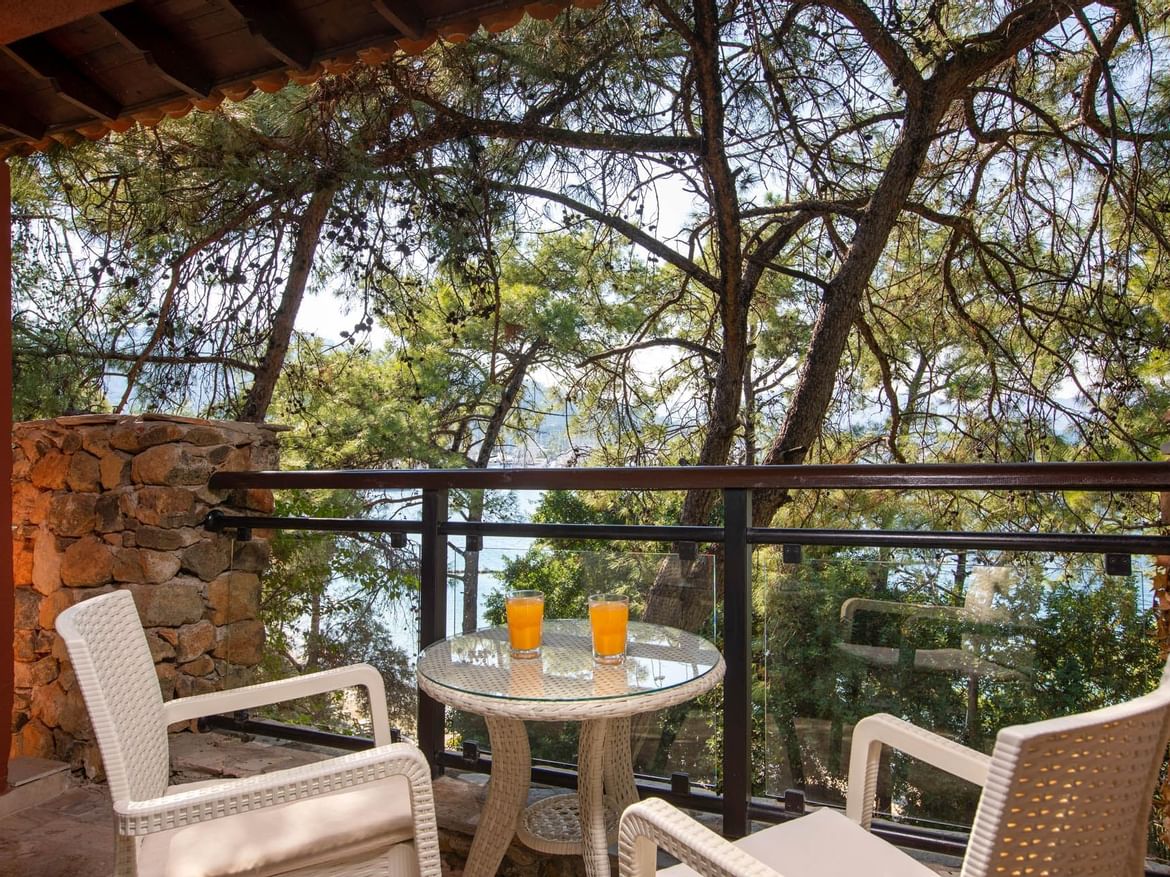 Balcony lounge area in standard room at Marmaris Bay Resort