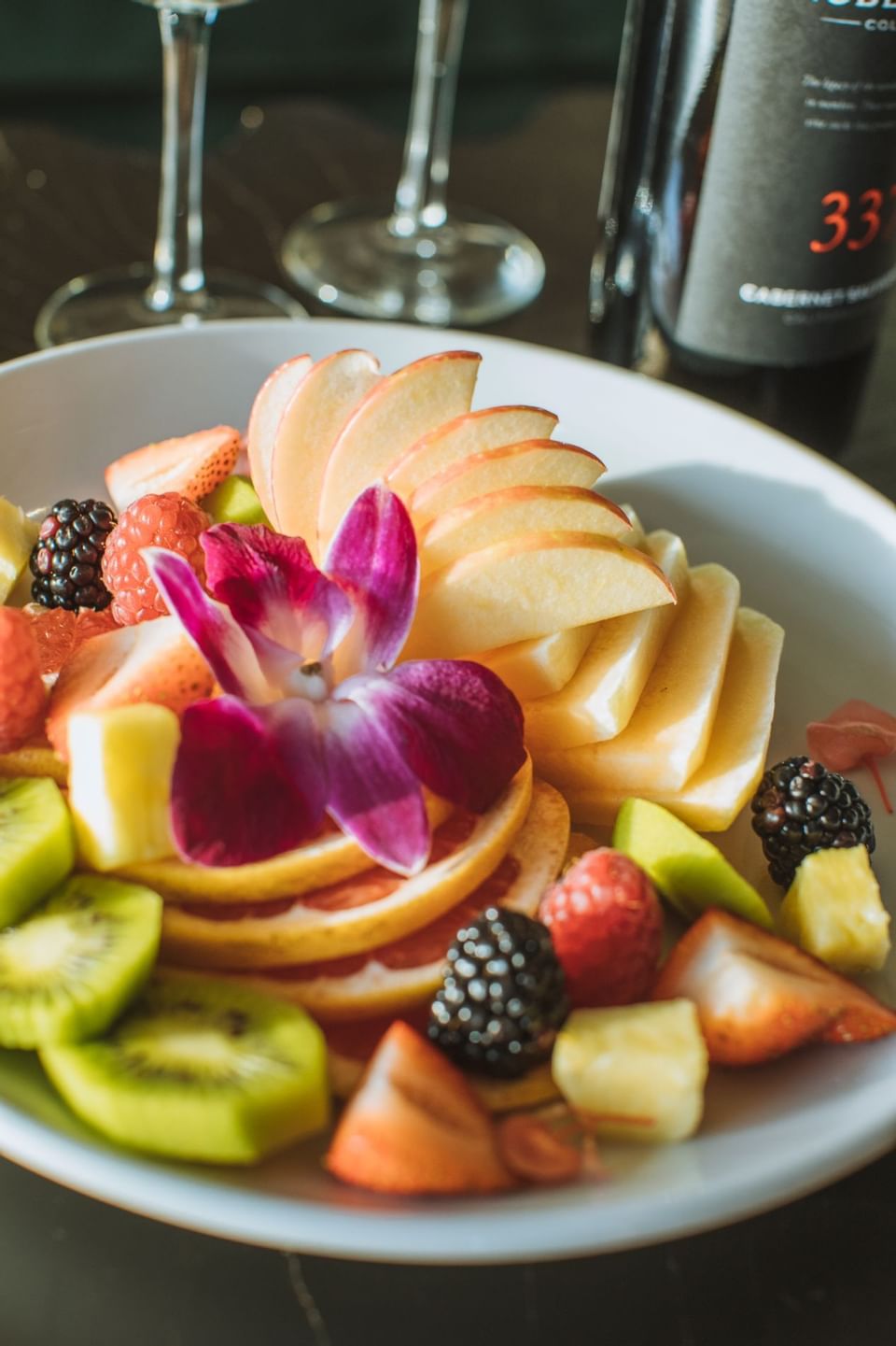 A bowl full of fruit salad