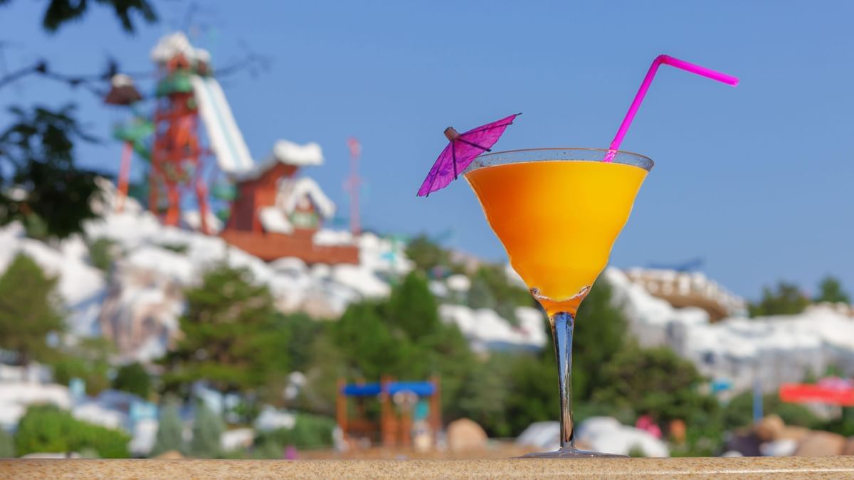 Cocktail served at Disney's Blizzard Beach Orlando Waterpark near Lake Buena Vista Resort Village & Spa
