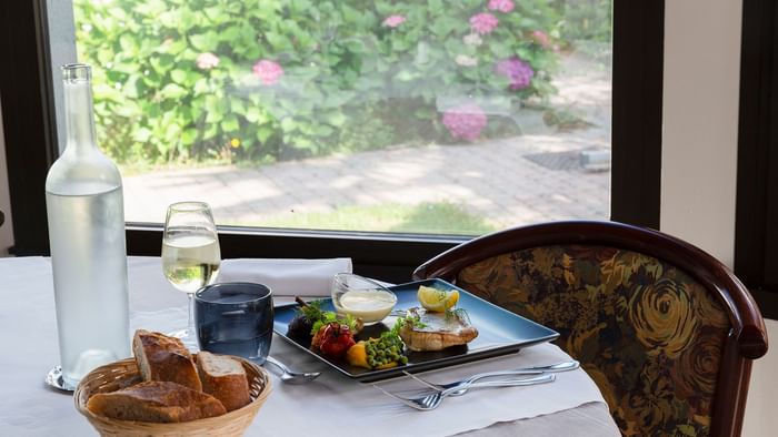 Cuisines served in a restaurant at Le Logis d'Elbee