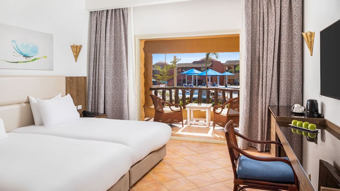 Deluxe Room Pool View at Pickalbatros Villaggio Resort in Portofino Marsa Alam