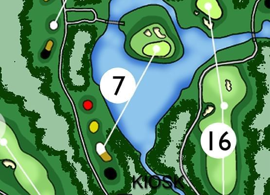 Sketch of 7th & 16th holes of a golf course at Chatrium Resort