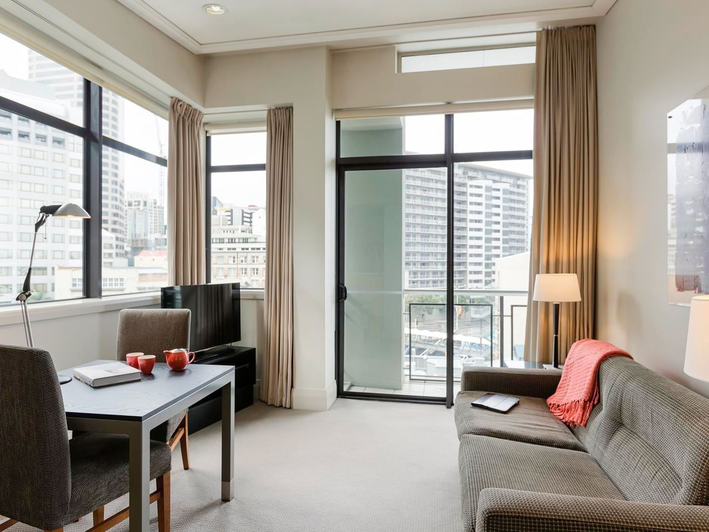 Living area in rooms at the Sebel Auckland Viaduct Harbour