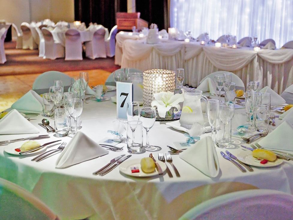 Banquet tables set-up for Wedding at Grand Chancellor Townsville