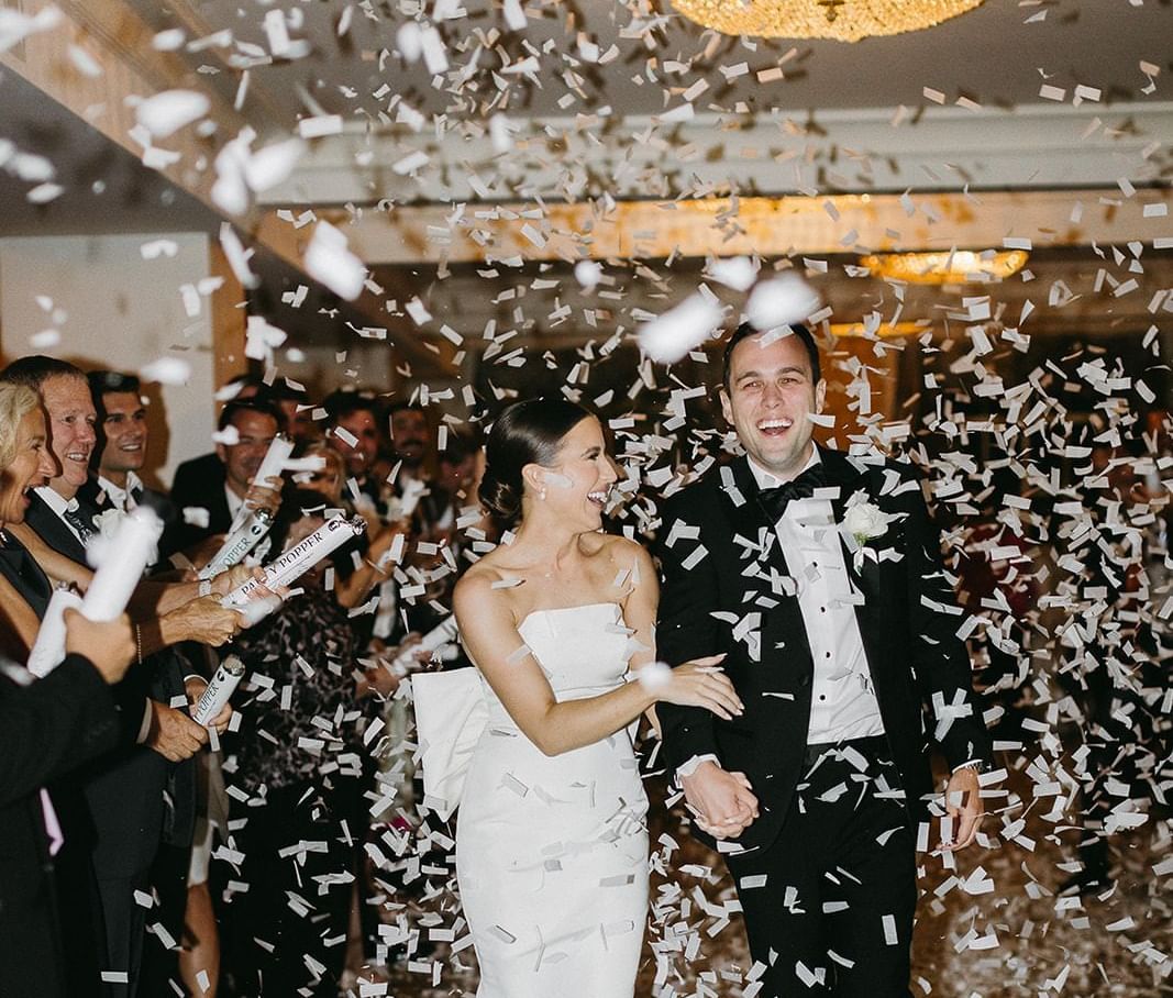 confetti send off in wedding at The Mayo Hotel