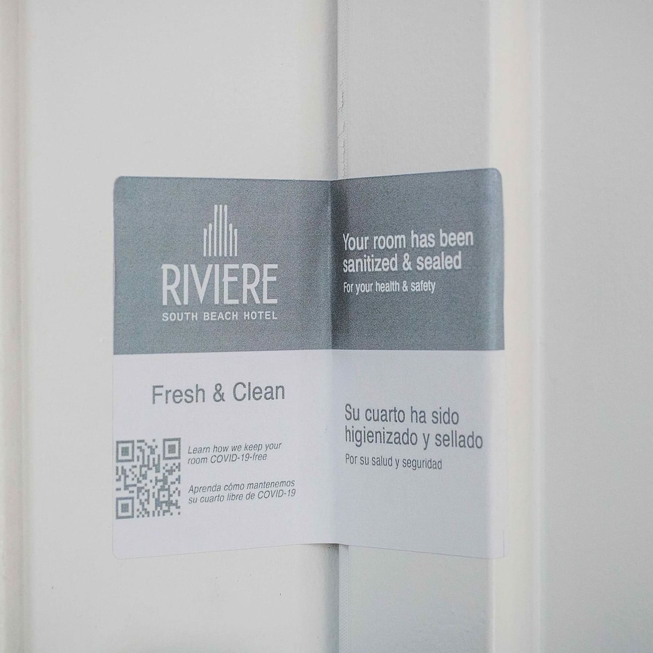 Cleaning guidelines of a room at Riviere South Beach Hotel