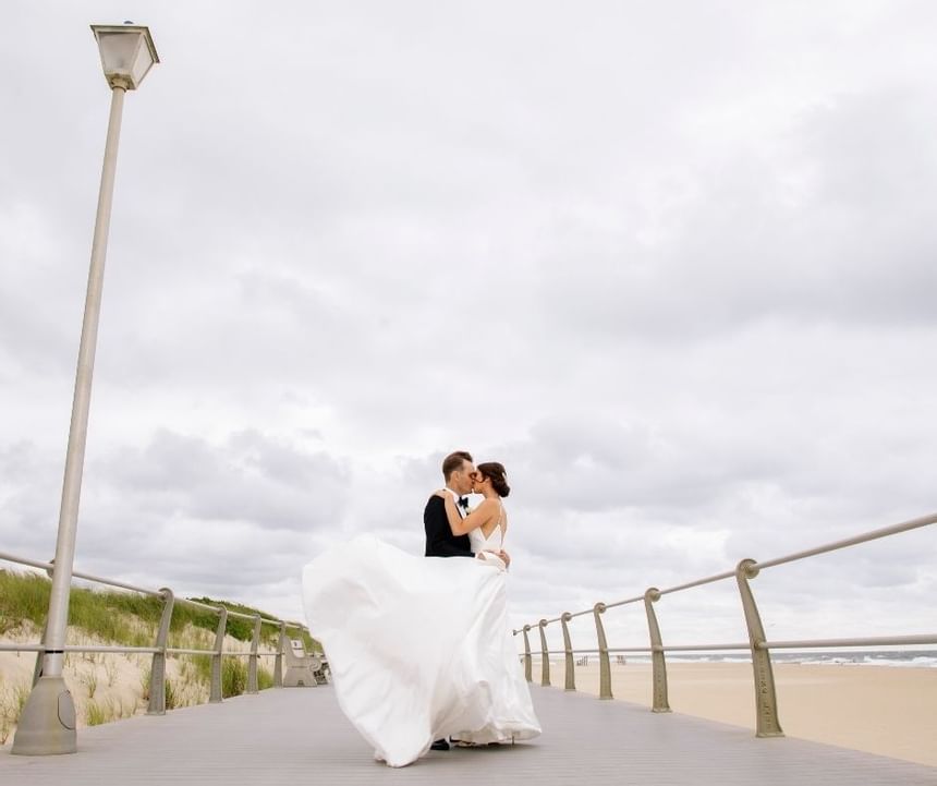 Couple on boardwalk