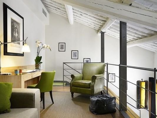 Living area in Moncada Suite at Rome Luxury Suites