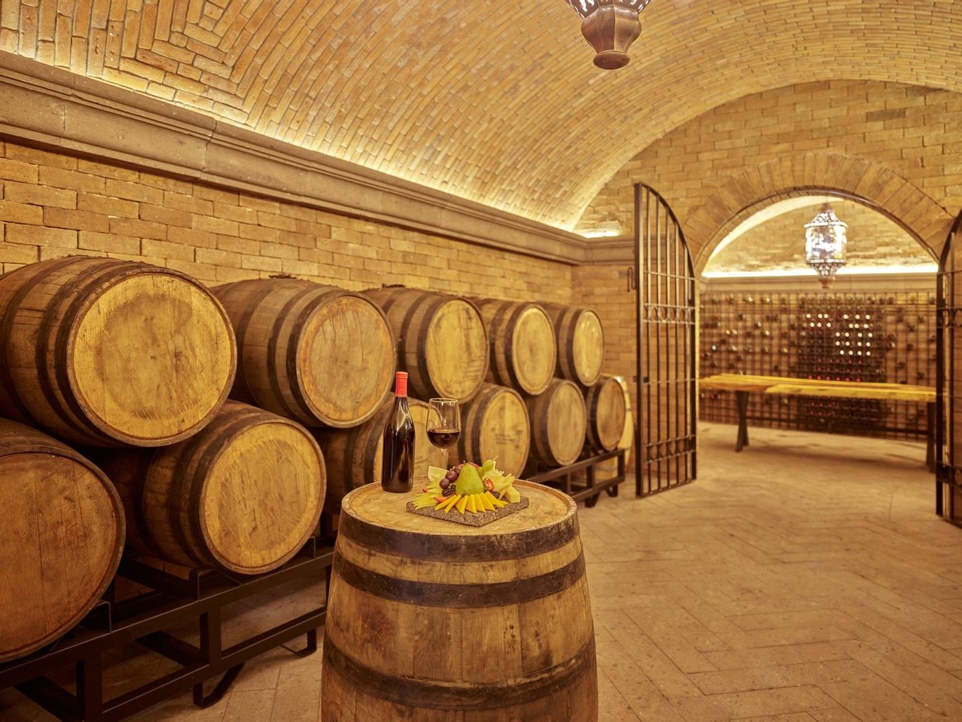 Wine barrels are stored in wine storage at FA hotels