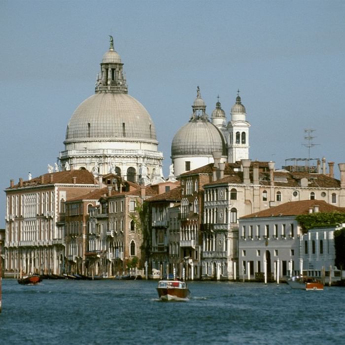 Distance view of Santa Maria della Salute  near Falkensteiner Hotel Kronplatz